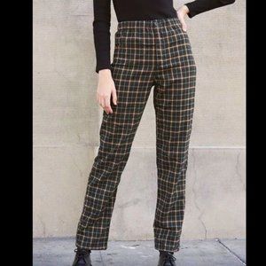 **John Galt Brandy Melville Brown Plaid Pants | Women's Fashion Trousers**
